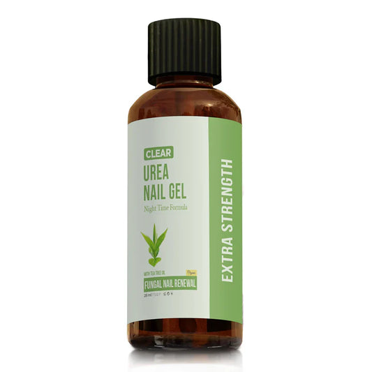 Bottle of Urea Nail Gel with a green label on a white background