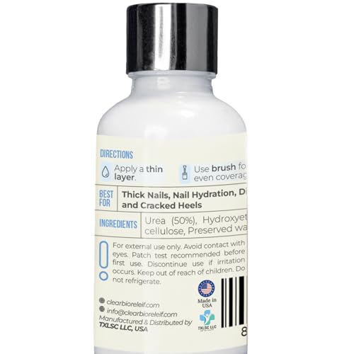 50% Urea Nail Gel - Softens Cracked Heel Calluses & Thick Toenails - Repairs Damaged, Yellow, Discolored Nails – Highly Effective & Quick-Dry Fingernails & Toenail Treatment | Made in USA