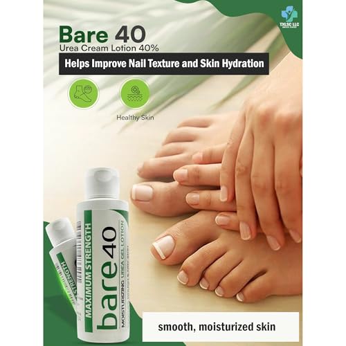 Professional Bare 40 Pro lotion with 40% Urea Cream for Dry, rough skin, Hydrating & Exfoliating Formula for Dry – Enriched with Tea Tree Oil, Aloe Vera & Jojoba Beads