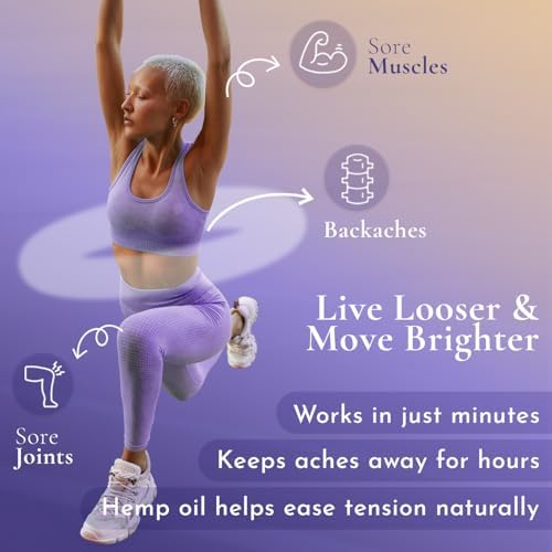 BioRelief Night Time Hemp Pain Relief Roll-On Gel w/ Lavender Scent – Fast-Acting Menthol 10% for Muscle & Joints – No-Mess, Fast-Absorbing Topical Pain Relief for Adults & Seniors, Made in USA